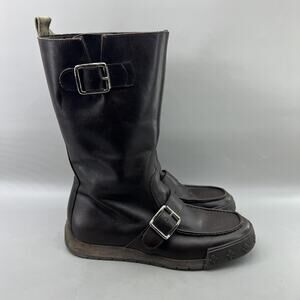 Patrick Cox Stellina Boots Women Size 7.5 US, 38 EU Brown Leather Buckle Shoes